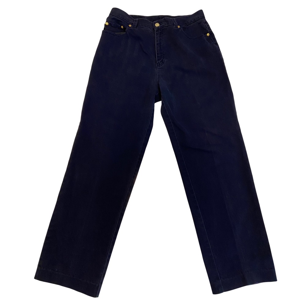 Lauren Jeans Co. Ralph Lauren Womens Size 10 High Rise Blue Indigo Preppy - Picture 2 of 12